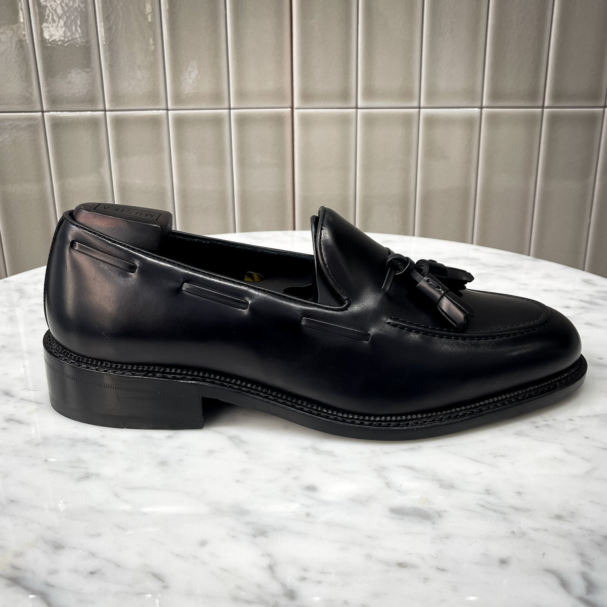 New Mezlan E2559 Black Leather Men’s Black Tassel Loafers 10 Maurizo_Black_Calf_Tassel_Loaf  main image 3
