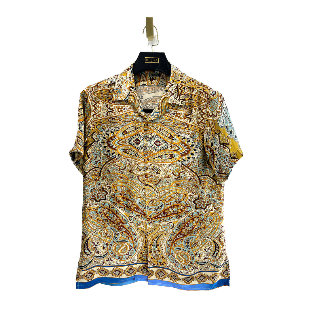 Bisque Enlarged Paisley Silk Shirt
