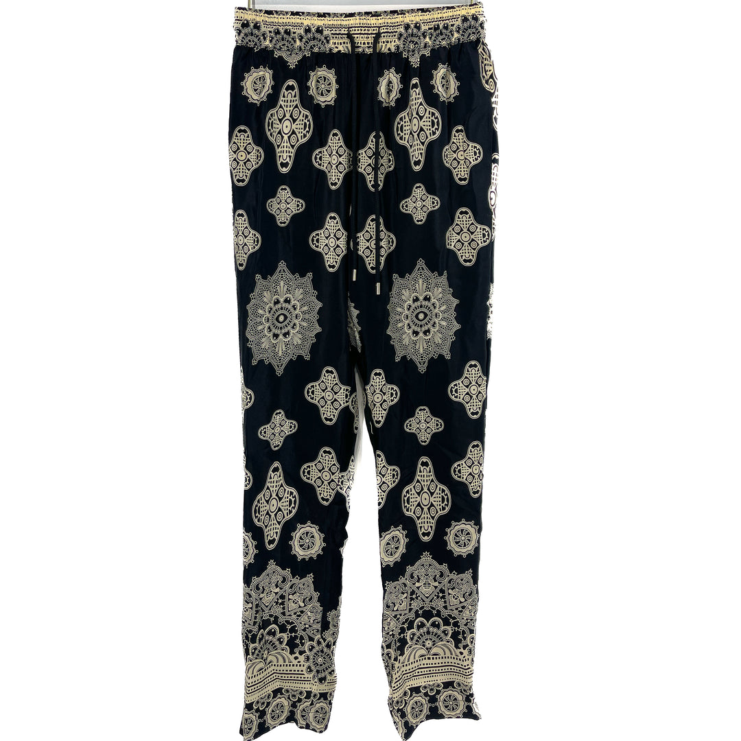Black and Beige Moroccan Silk Pants