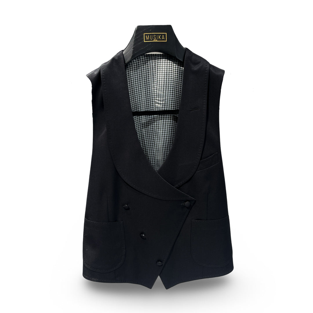 Midnight Black “Benton Peak Lapels” Wool Suit
