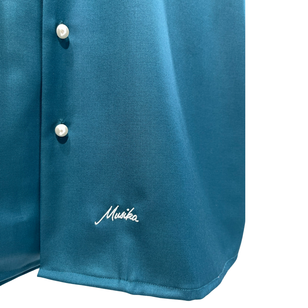 Teal Italian Imported Tropical Wool w/ Pearl Buttons Shirt