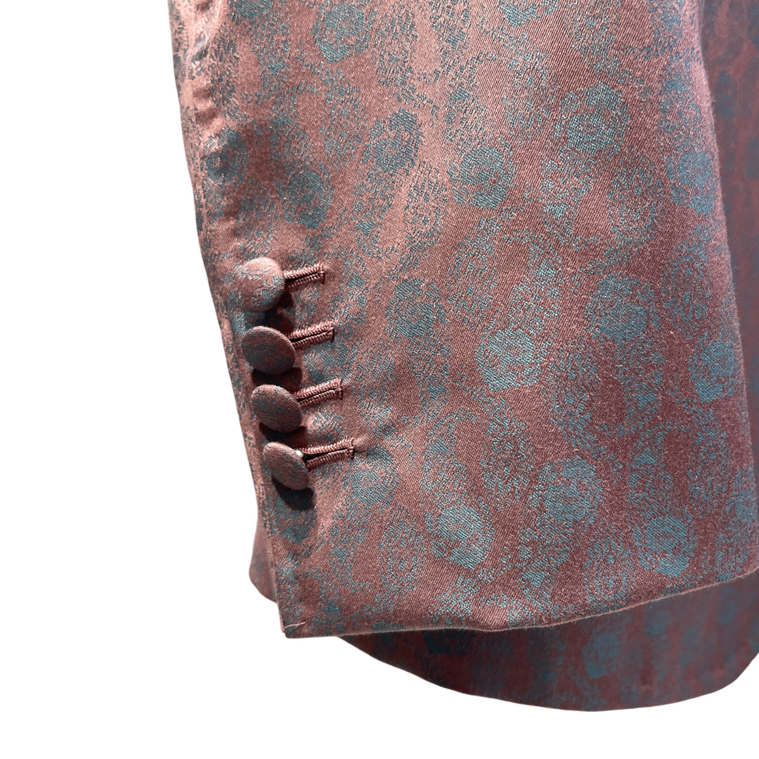 Lavender Pink Paisley Italian Imported Silk Fabric "Shawl Lapels" 1B Dinner Jacket