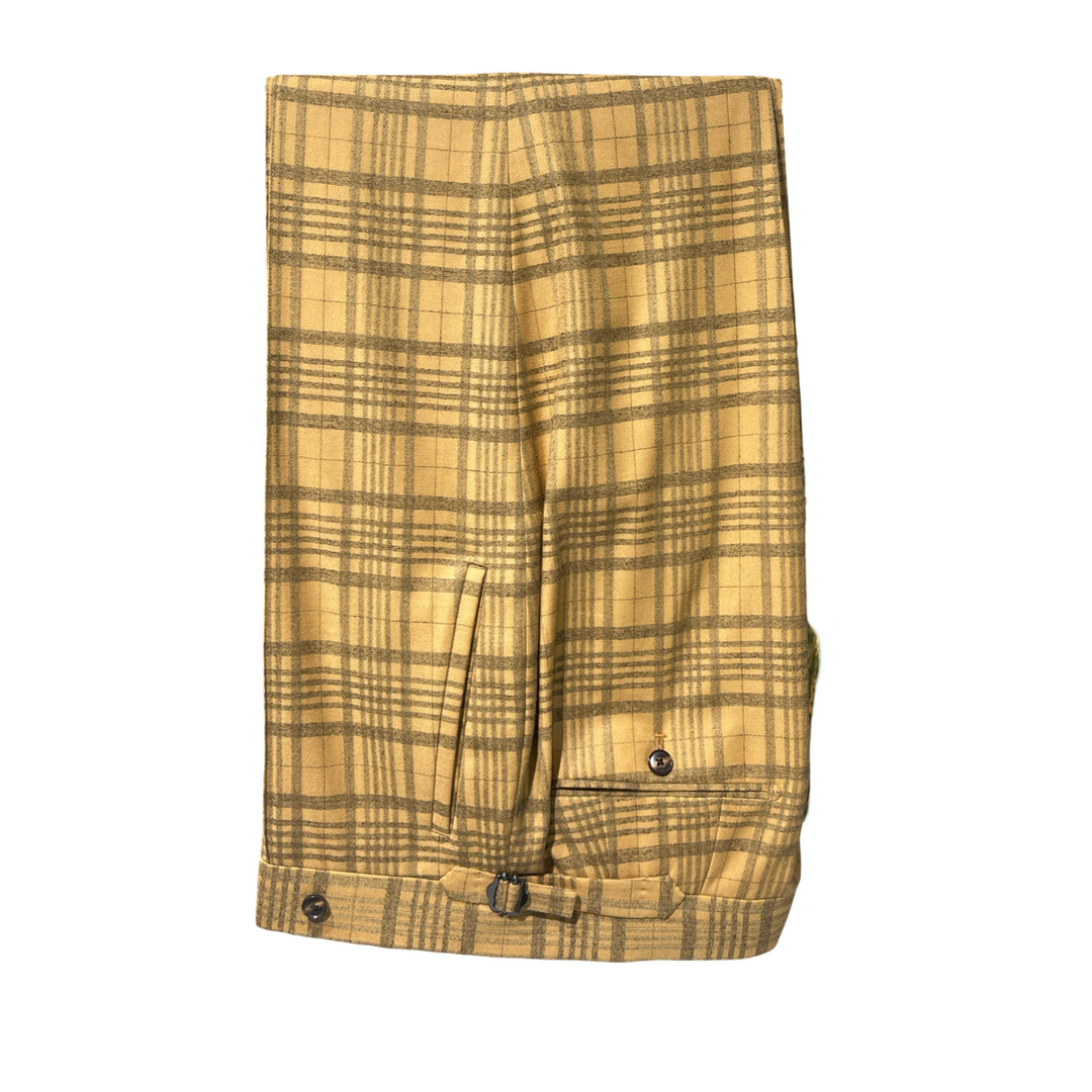 Honey Brown Italian Imported Super 150s Plaid "Benton Peak Lapels" 2-Piece Suit