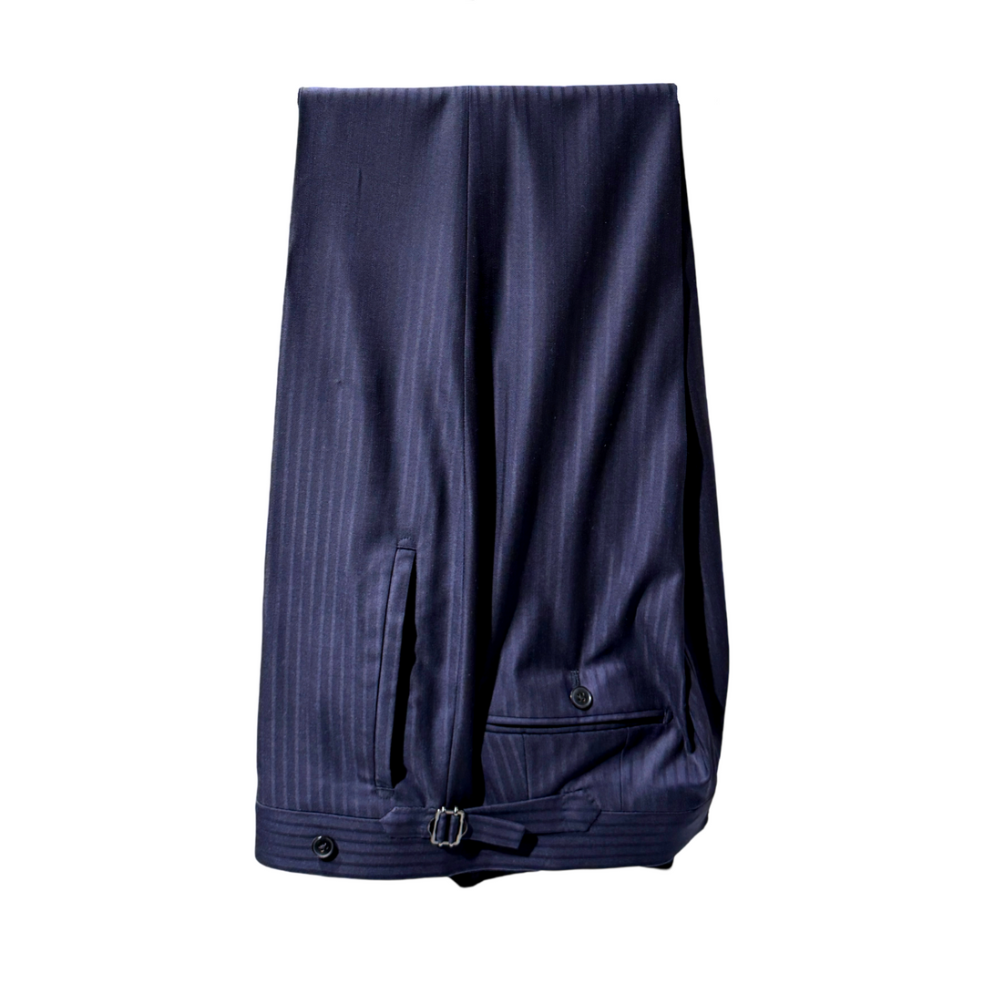 Navy Shadow Stripe Italian Imported Super 160s Fine Wool "Notch Lapels" 2B 2-Piece Suit