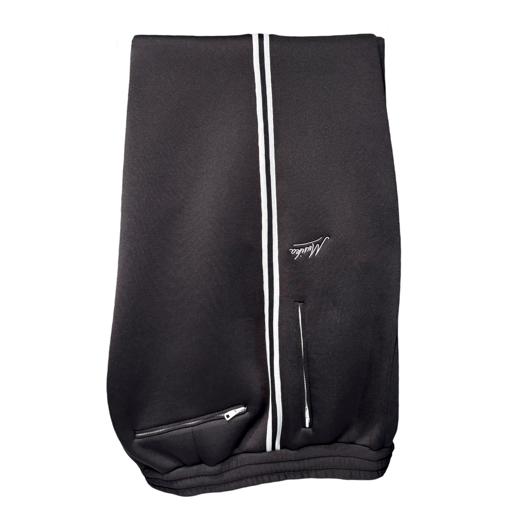 Black Japanese Imported Tech Stretch Neoprene Tracksuit