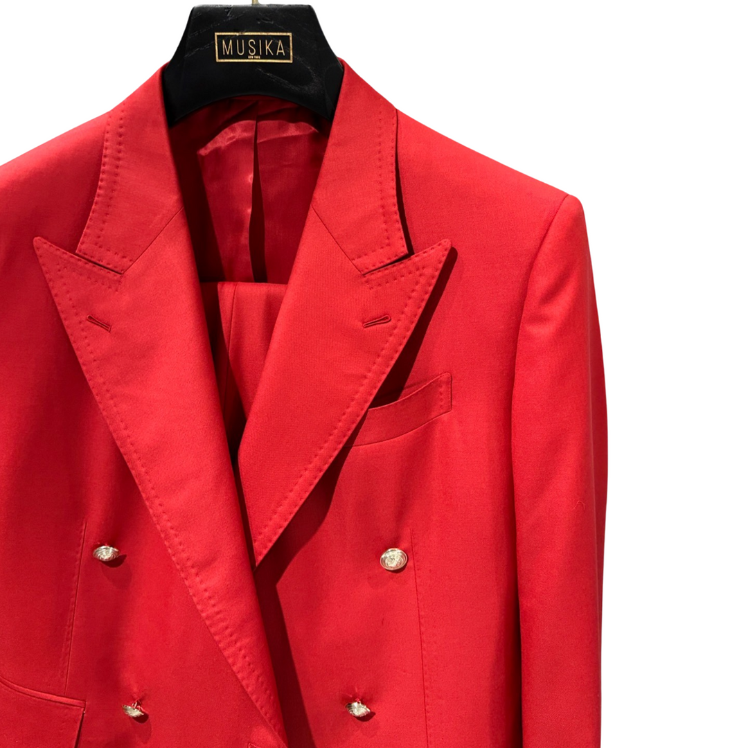 Red “Benton Peak Lapels” Italian Imported Super 150s Suit