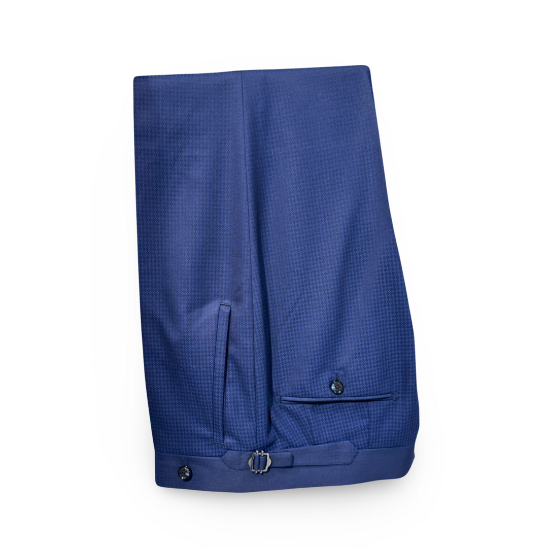 Blue Digital Diamond Weave “Benton Peak Lapels” Italian Imported Super 160s Suit