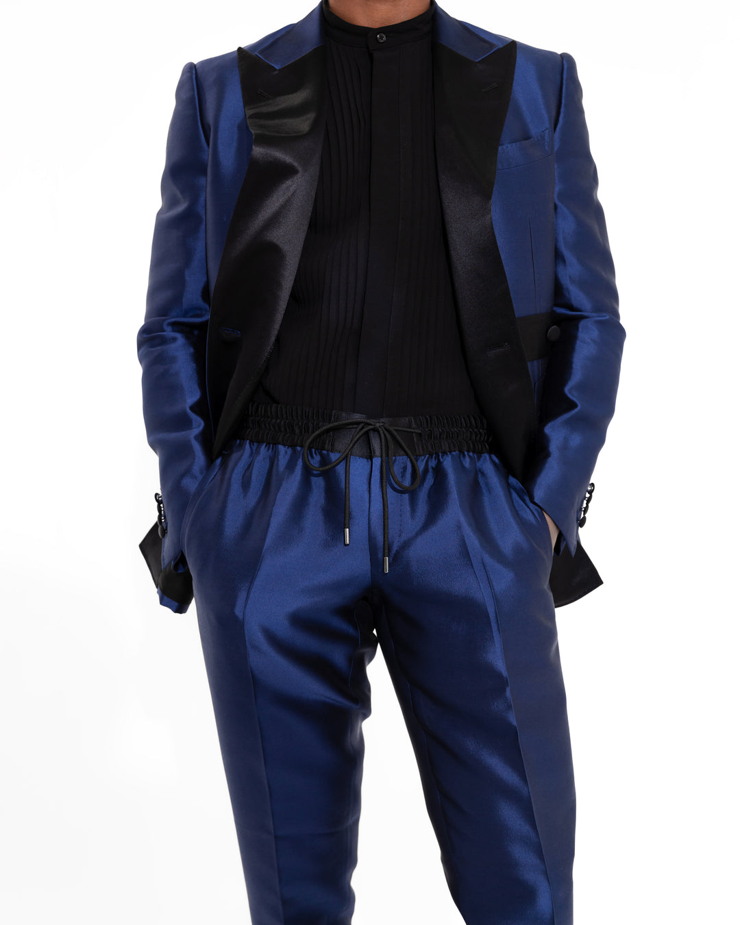 Royal Blue “Benton Peak Lapel” Strap DB Silk/Wool Tuxedo
