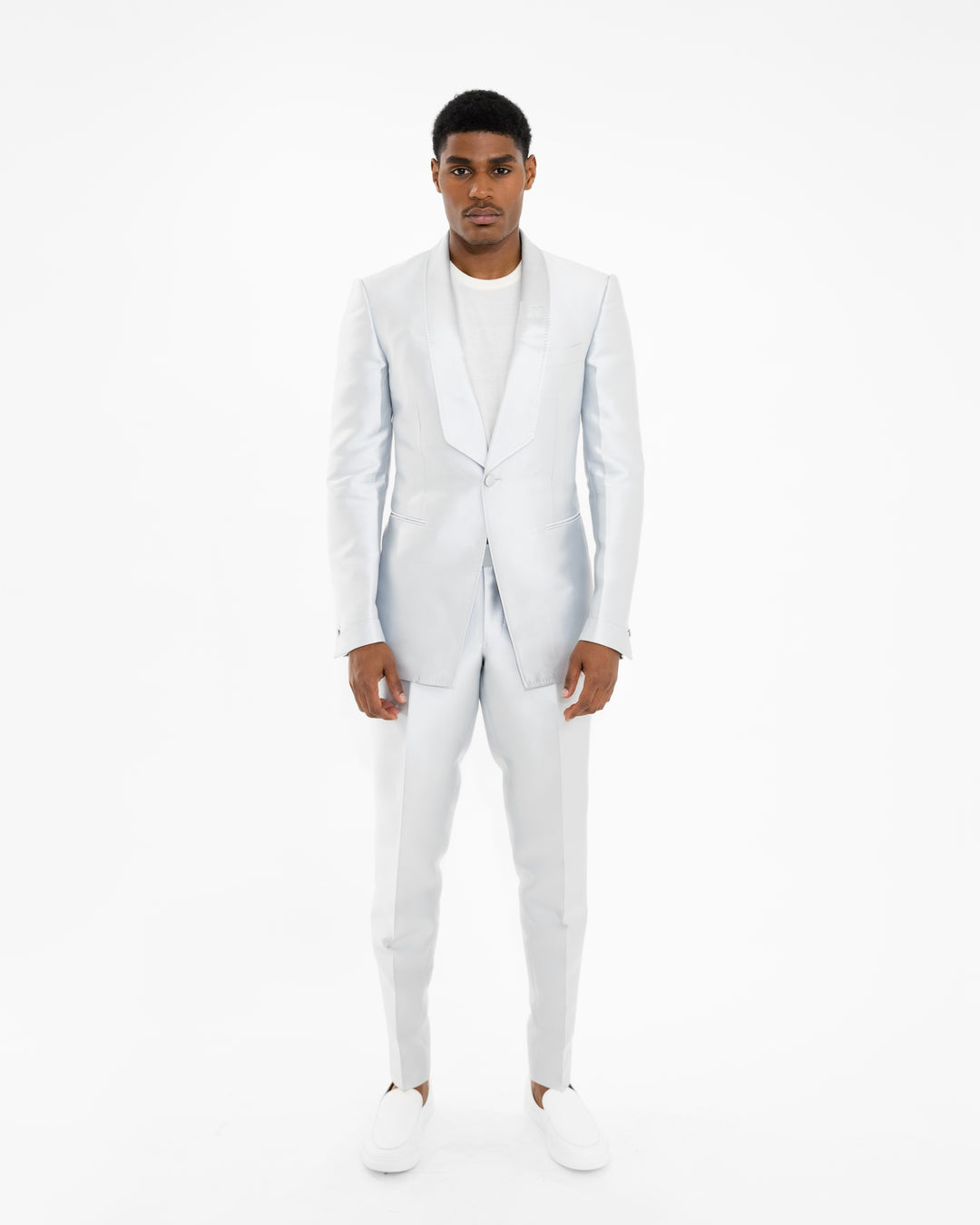 Air Blue “V-Shawl Lapel” Self Treatment 1B Silk/Wool Tuxedo