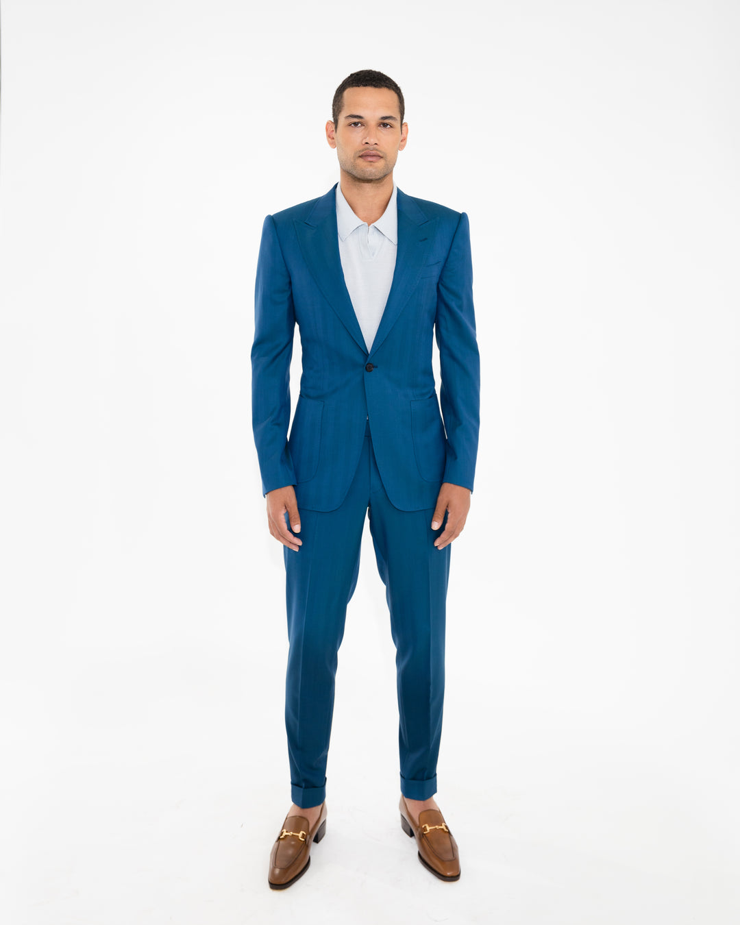 Teal Green “Benton Peak Lapels” 1B Super 160 Wool Suit