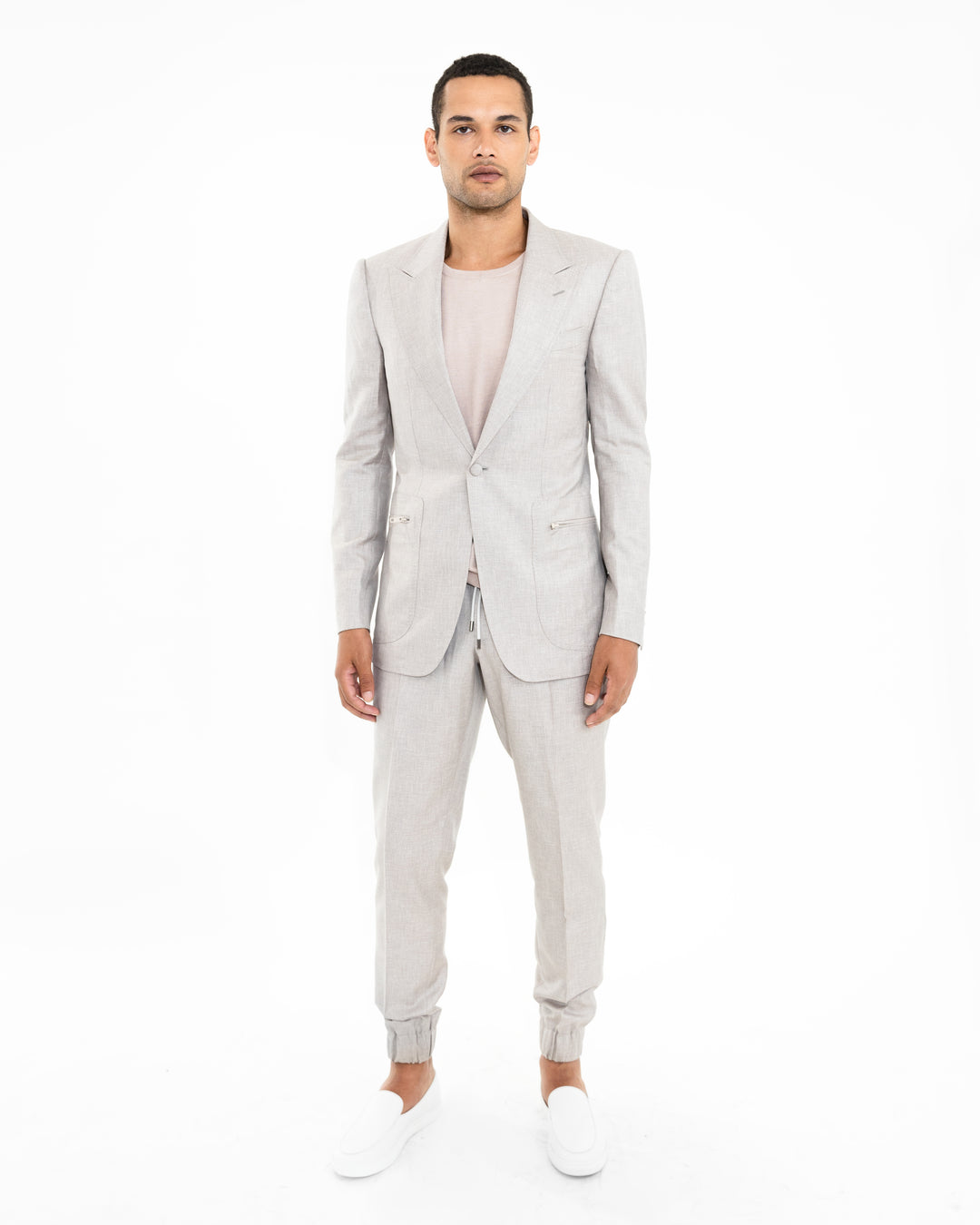 Luna Beige “Benton Peak Lapels” 1B Tropical Wool Suit