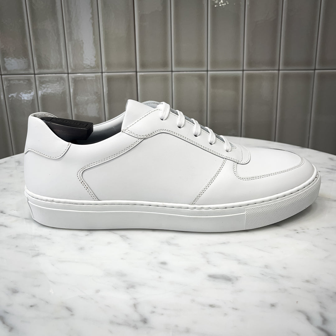 White Box Calf Leather Tennis Sneaker