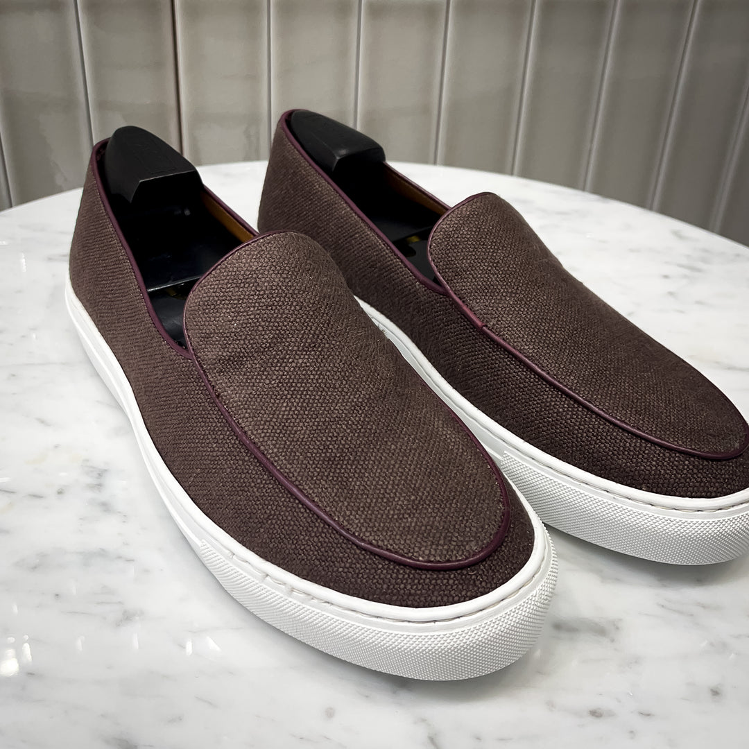 Brown Linen Belgian Sneaker