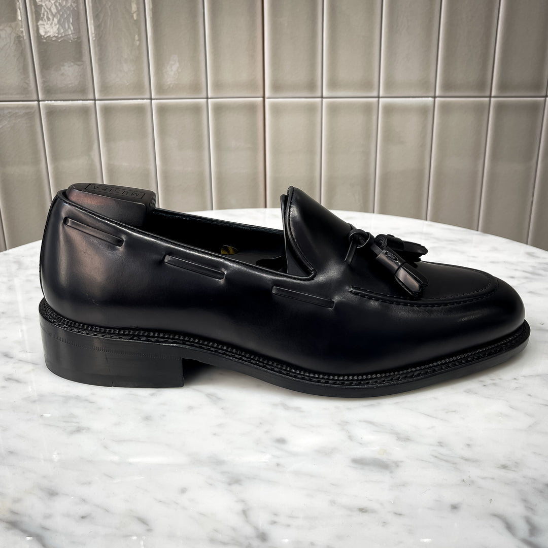 Black Polished Calf Spanish Made Tassel Loafer