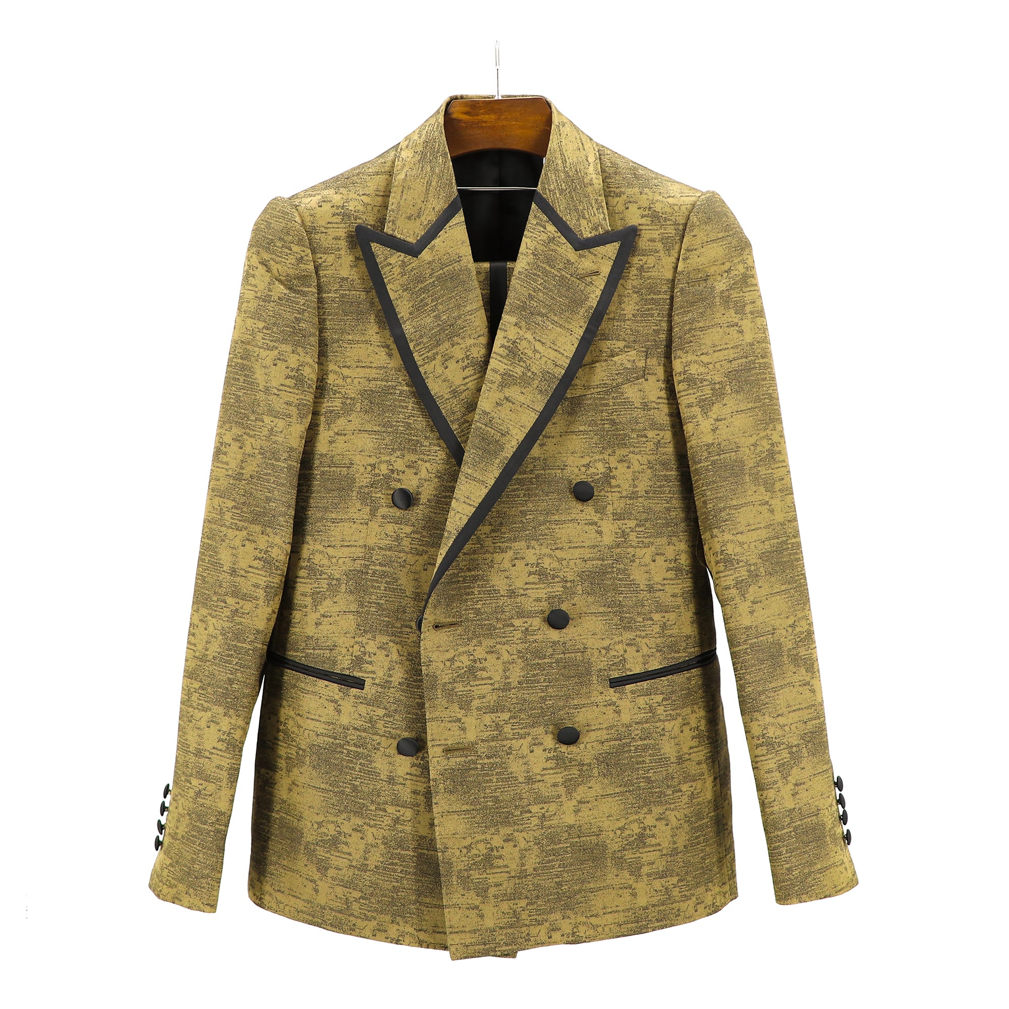 Golden Trim Pea Coat - Ready to Wear