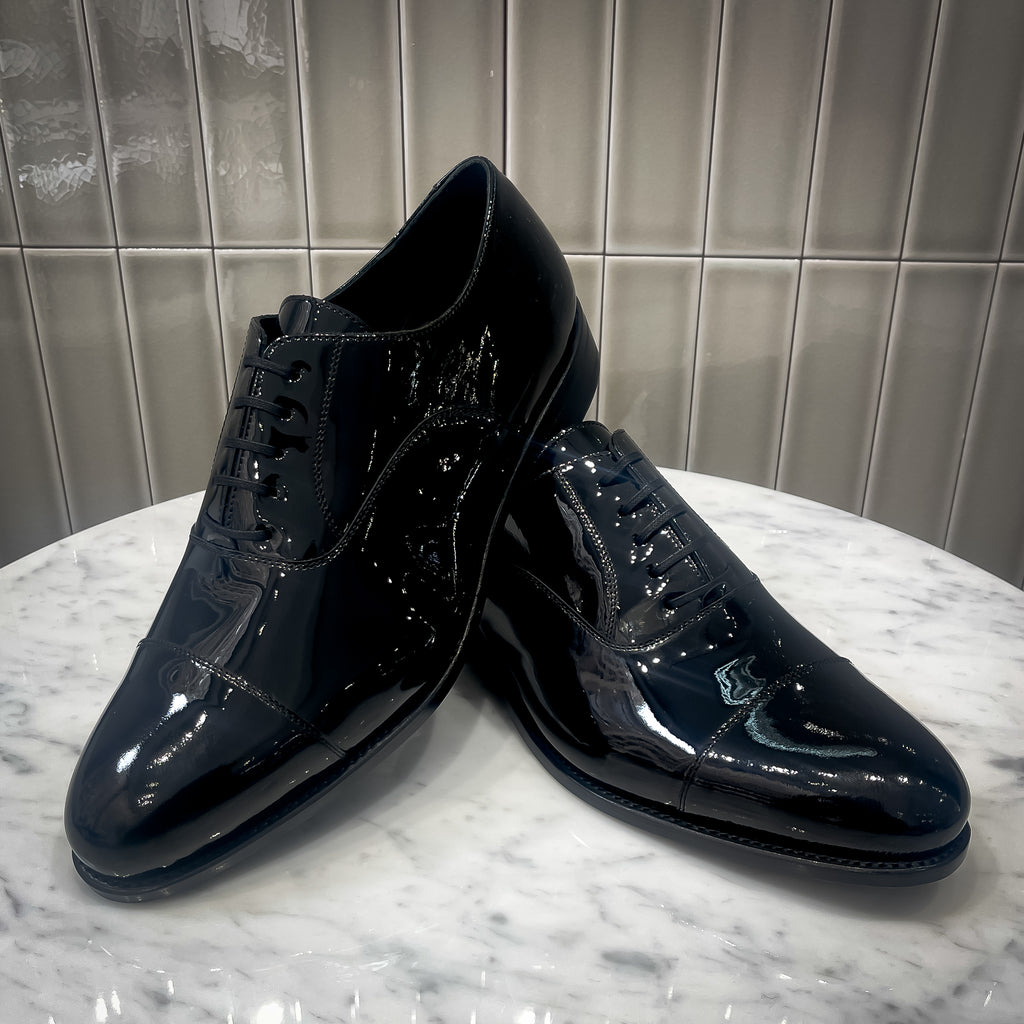 Modern Square Toe Black Patent Tuxedo Shoes Size 10 Wide New Mens Classic Plain Square Toe Shiny Patent Tuxedo Dress Shoe  main image 2