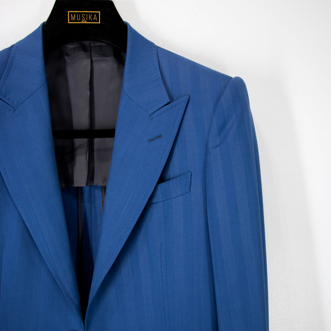 Sky Blue “Benton Peak Lapels” 1B Super 160 Wool Suit