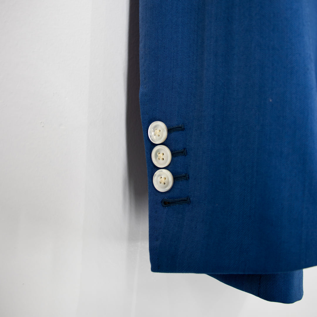 Sky Blue “Benton Peak Lapels” 1B Super 160 Wool Suit