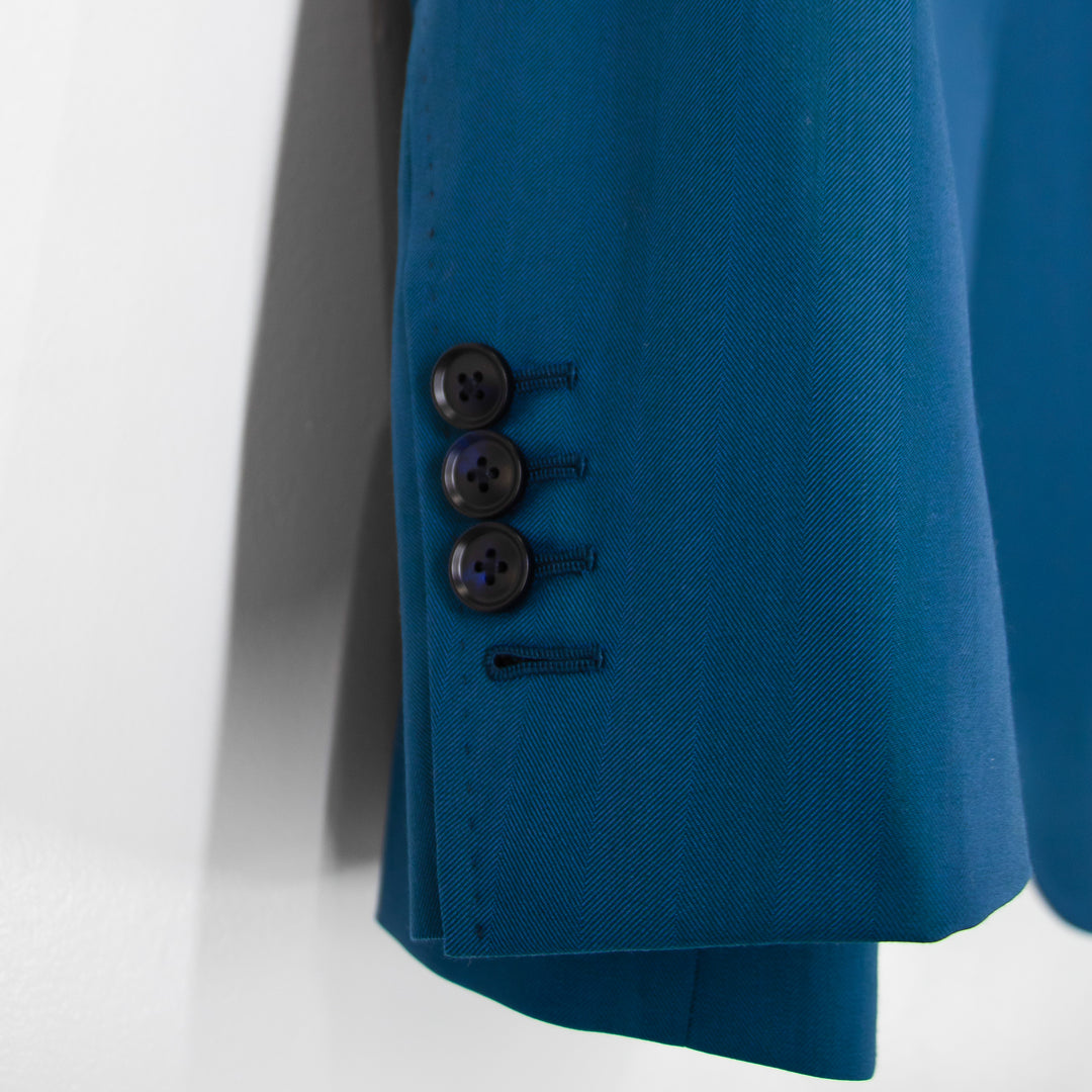 Teal Green “Benton Peak Lapels” 1B Super 160 Wool Suit