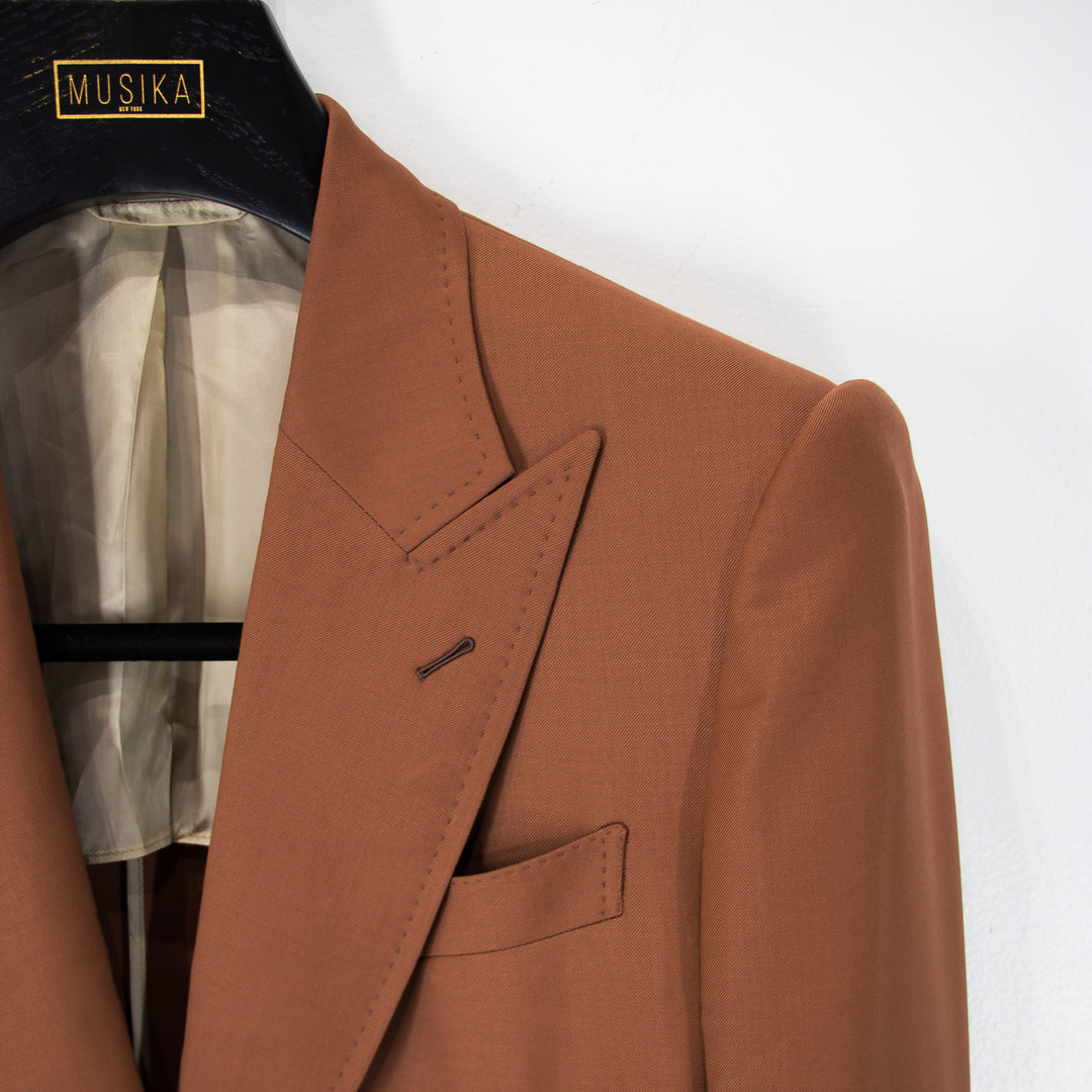 Vintage Orange “Benton Peak Lapels” 2B DB Tropical Super 140 Wool Suit