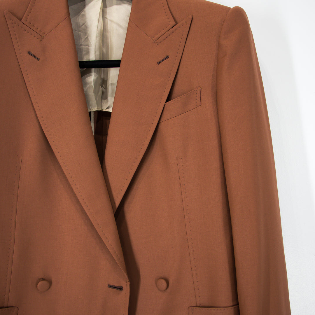 Vintage Orange “Benton Peak Lapels” 2B DB Tropical Super 140 Wool Suit