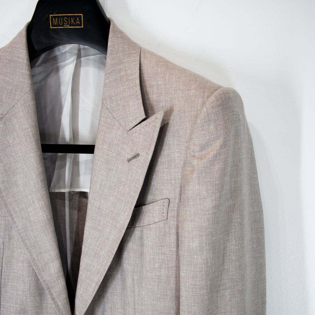 Luna Beige “Benton Peak Lapels” 1B Tropical Wool Suit