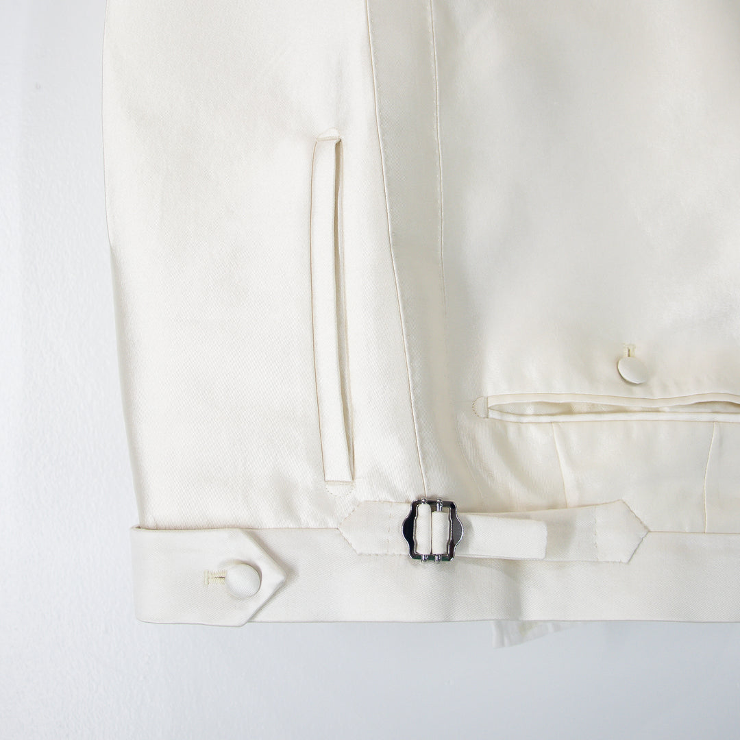 Candido White “Benton Peak Lapels” 2B DB Silk/Wool Tuxedo