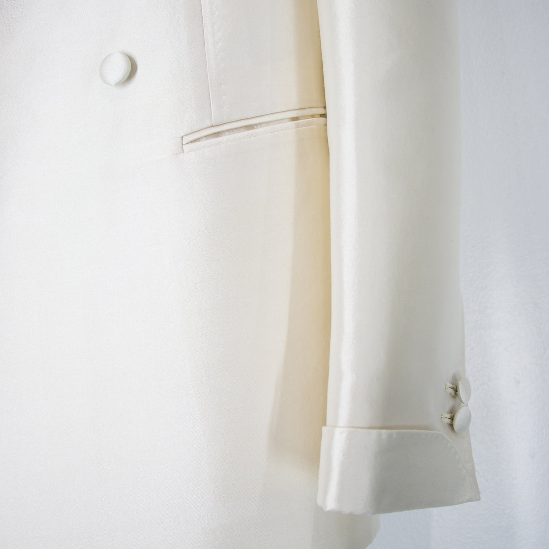 Candido White “Benton Peak Lapels” 2B DB Silk/Wool Tuxedo