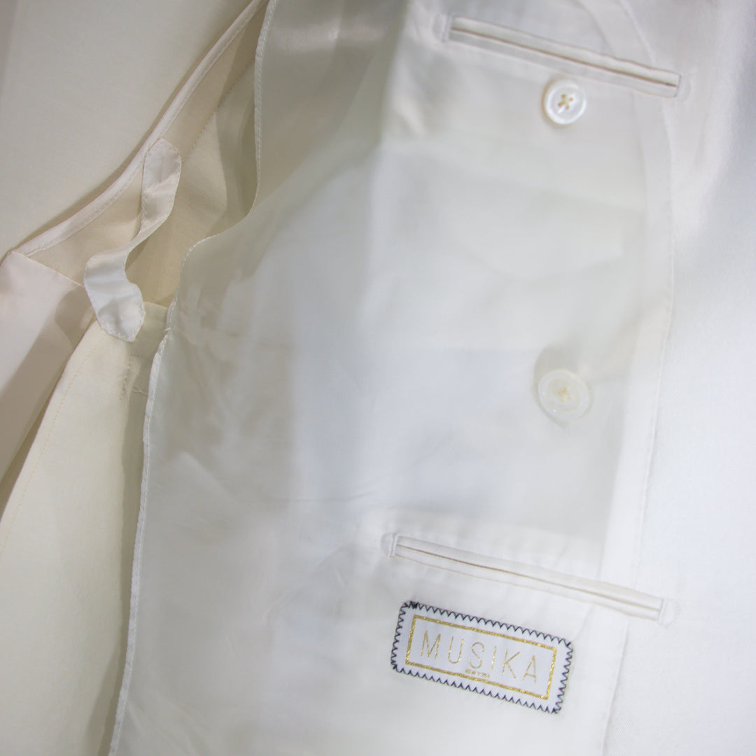 Candido White “Benton Peak Lapels” 2B DB Silk/Wool Tuxedo