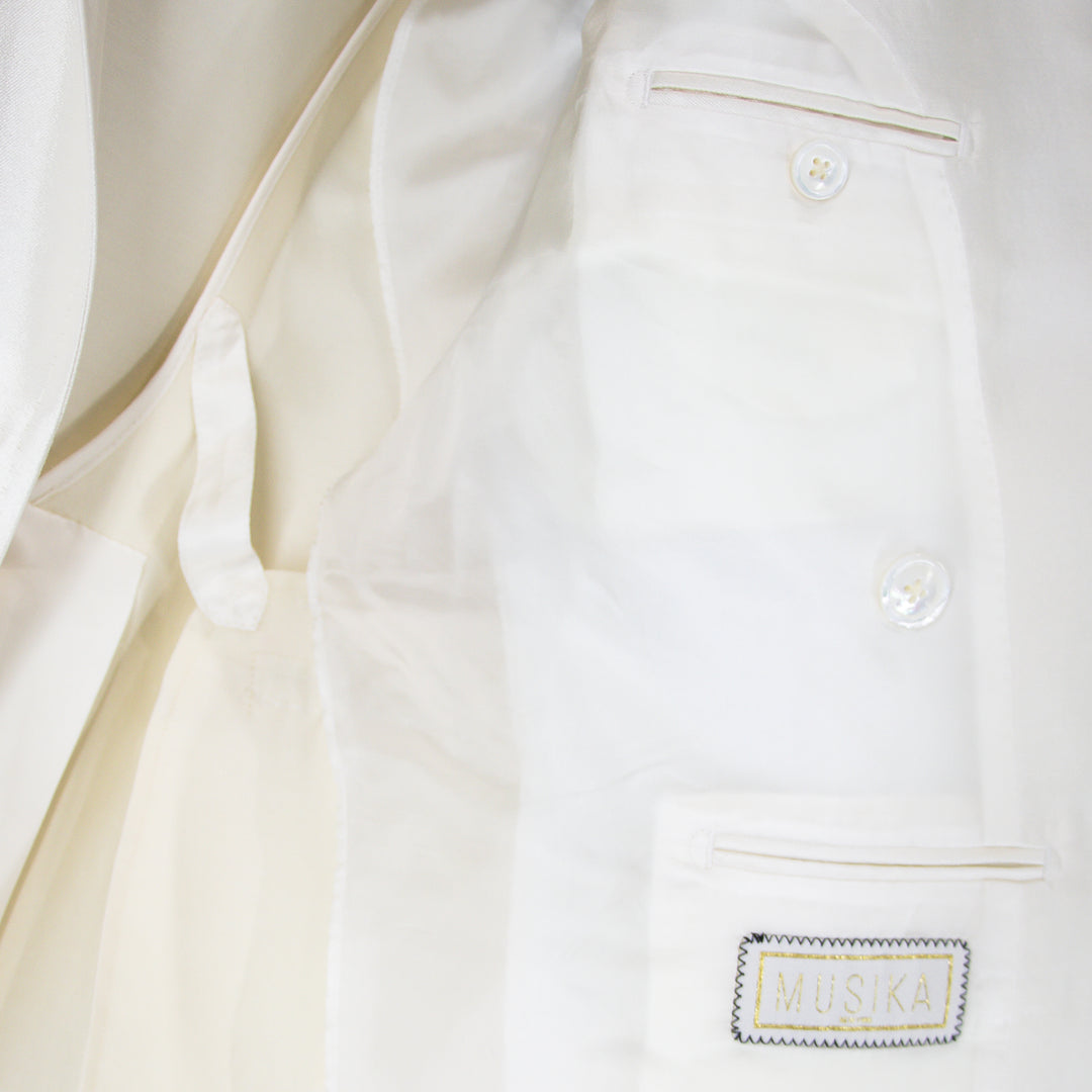 Candido White “Benton Peak Lapels” 2B DB Silk/Wool Tuxedo