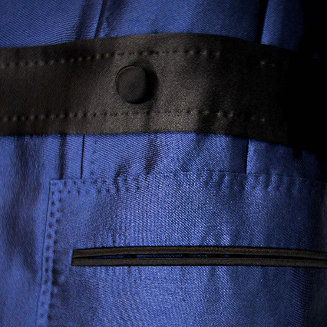 Royal Blue “Benton Peak Lapel” Strap DB Silk/Wool Tuxedo