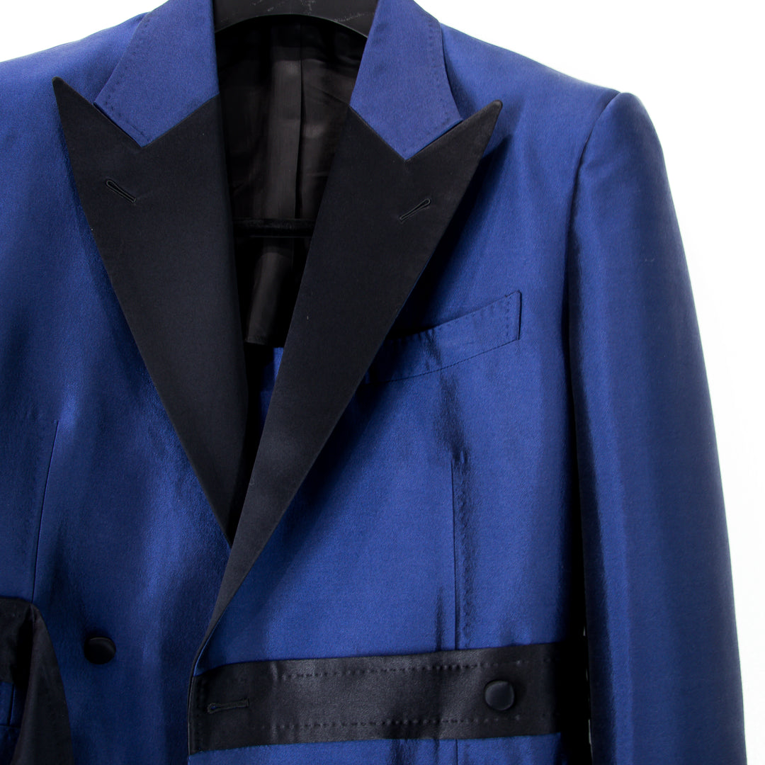 Royal Blue “Benton Peak Lapel” Strap DB Silk/Wool Tuxedo