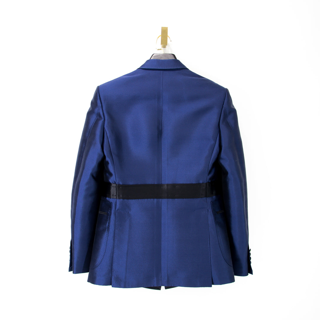 Royal Blue “Benton Peak Lapel” Strap DB Silk/Wool Tuxedo
