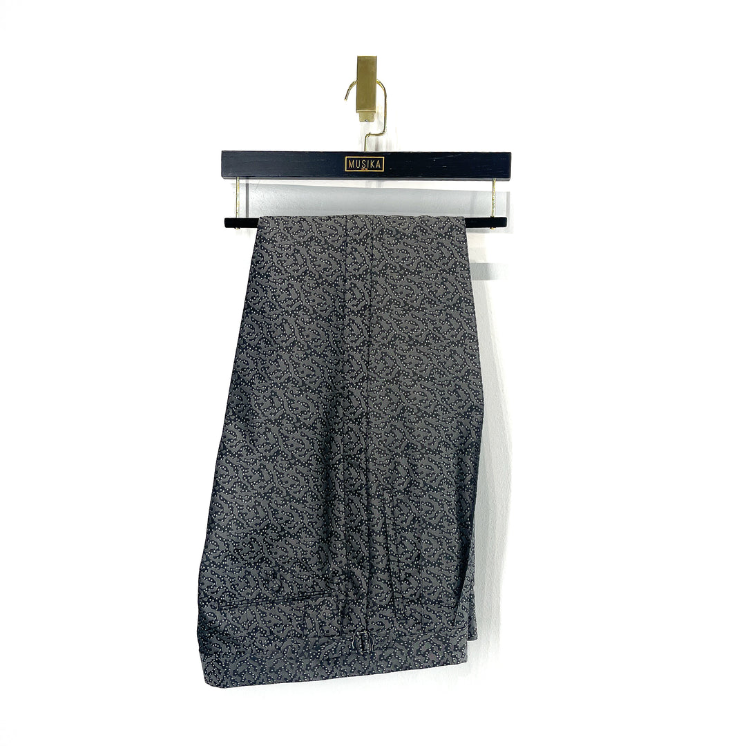 Charcoal and Black Digital Patterned Silk Wool 2B DB Tuxedo