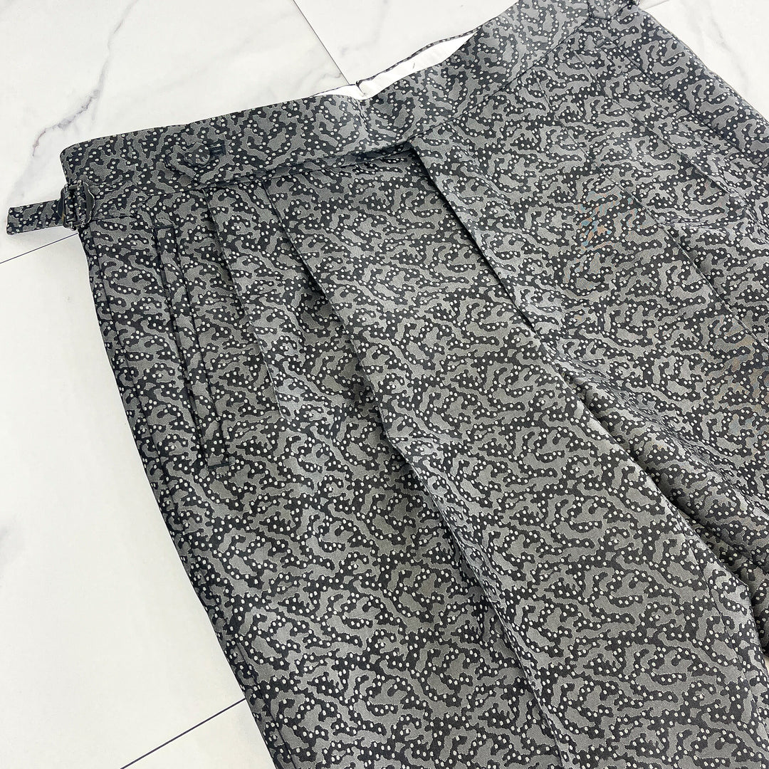Charcoal and Black Digital Patterned Silk Wool 2B DB Tuxedo