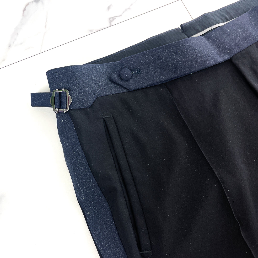 Midnight Navy Star Dust Belted Contrasting DB Tuxedo